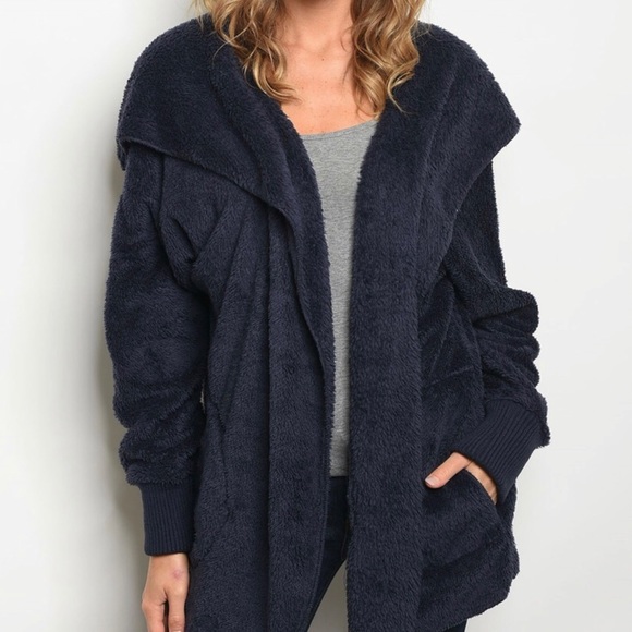 Jackets & Blazers - ❤️SUPER SOFT NAVY BLUE SHERPA JACKET❤️